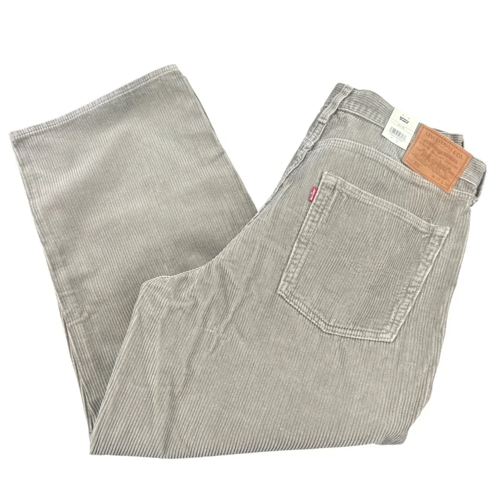 New‎ Levis 578 Baggy Corduroy Pants Mens 36x30 Grey Tan Wide Leg 100% Cotton NWT